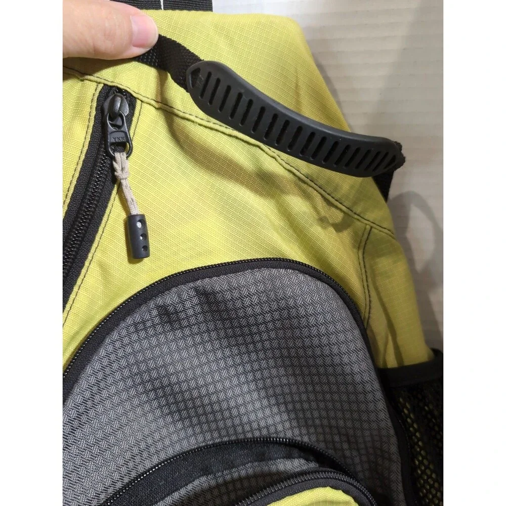 LL BEAN SLING BAG BACKPACK YELLOW/BLACK NYLON OVER THE SHOULDER BACK TO SCHOOL